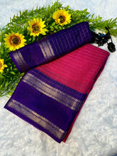 Load image into Gallery viewer, Dissemble Party Wear Heavy Mysore Silk Chex Design With Jacquard Weaving Work Pedding Border Fantastic Blouse
