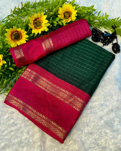 Load image into Gallery viewer, Dissemble Party Wear Heavy Mysore Silk Chex Design With Jacquard Weaving Work Pedding Border Fantastic Blouse
