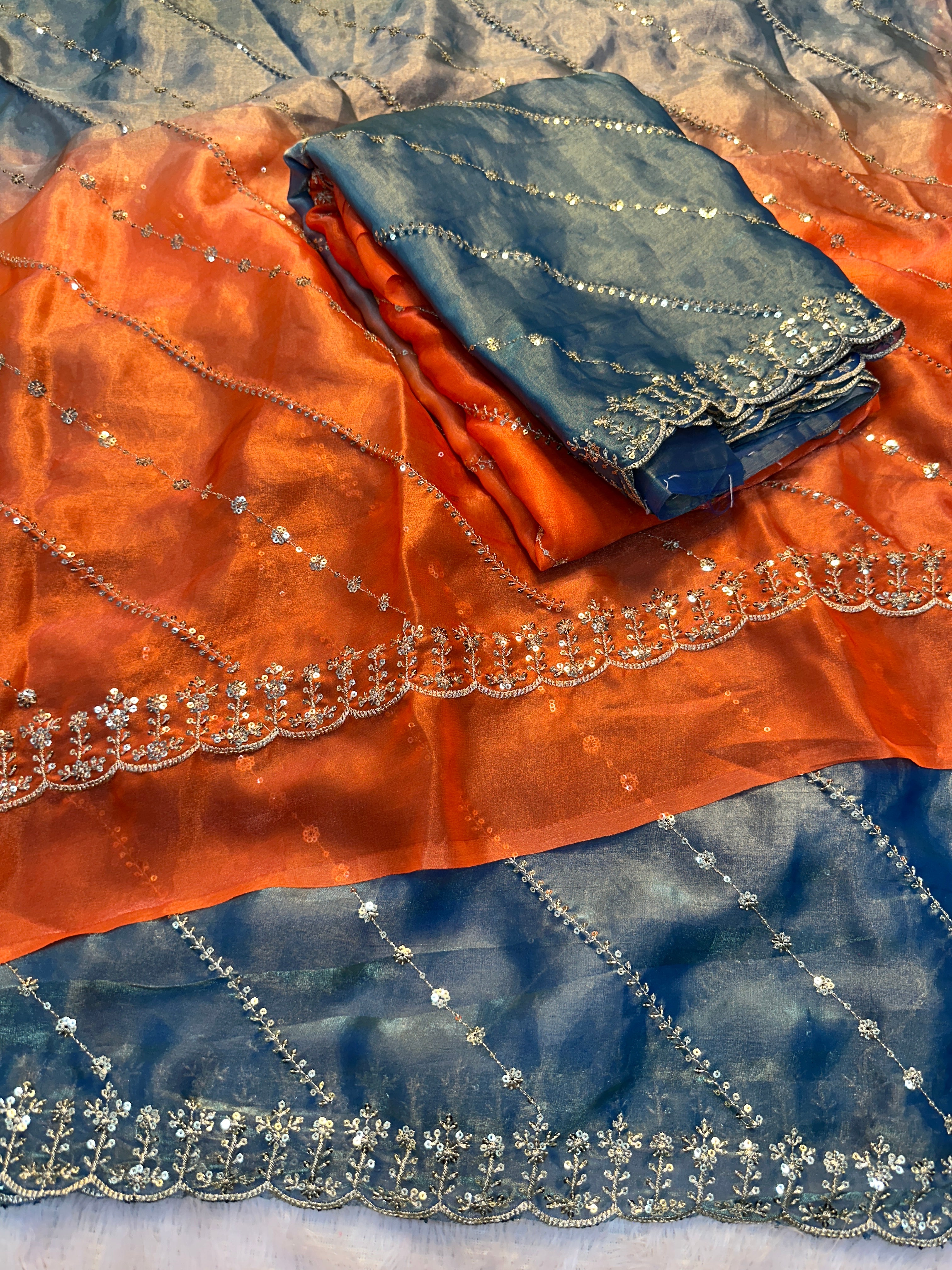 Dazzling Party Wear Silk Sequence Work Fancy Designer Saree With Elegant Blouse Piece