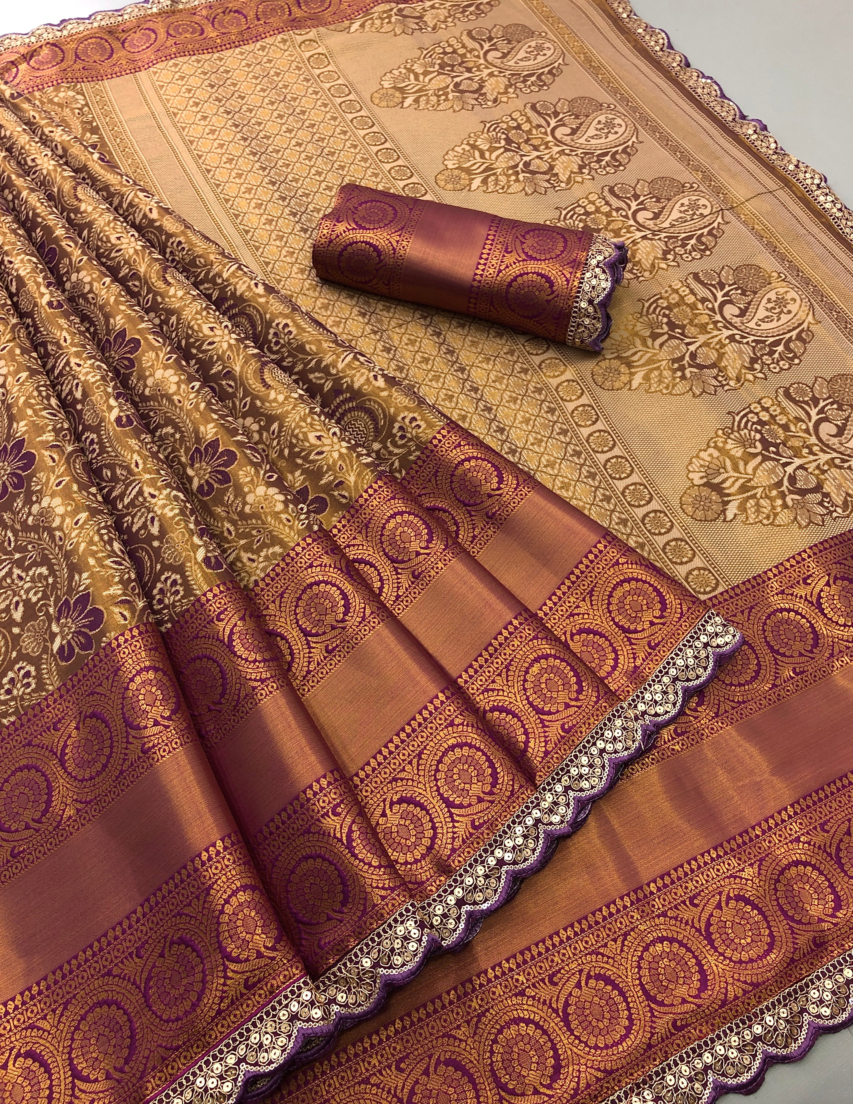 Marvellous Wedding Wear Kanjivaram Silk Pure Zari Weaving Work Designer Saree For Occasion