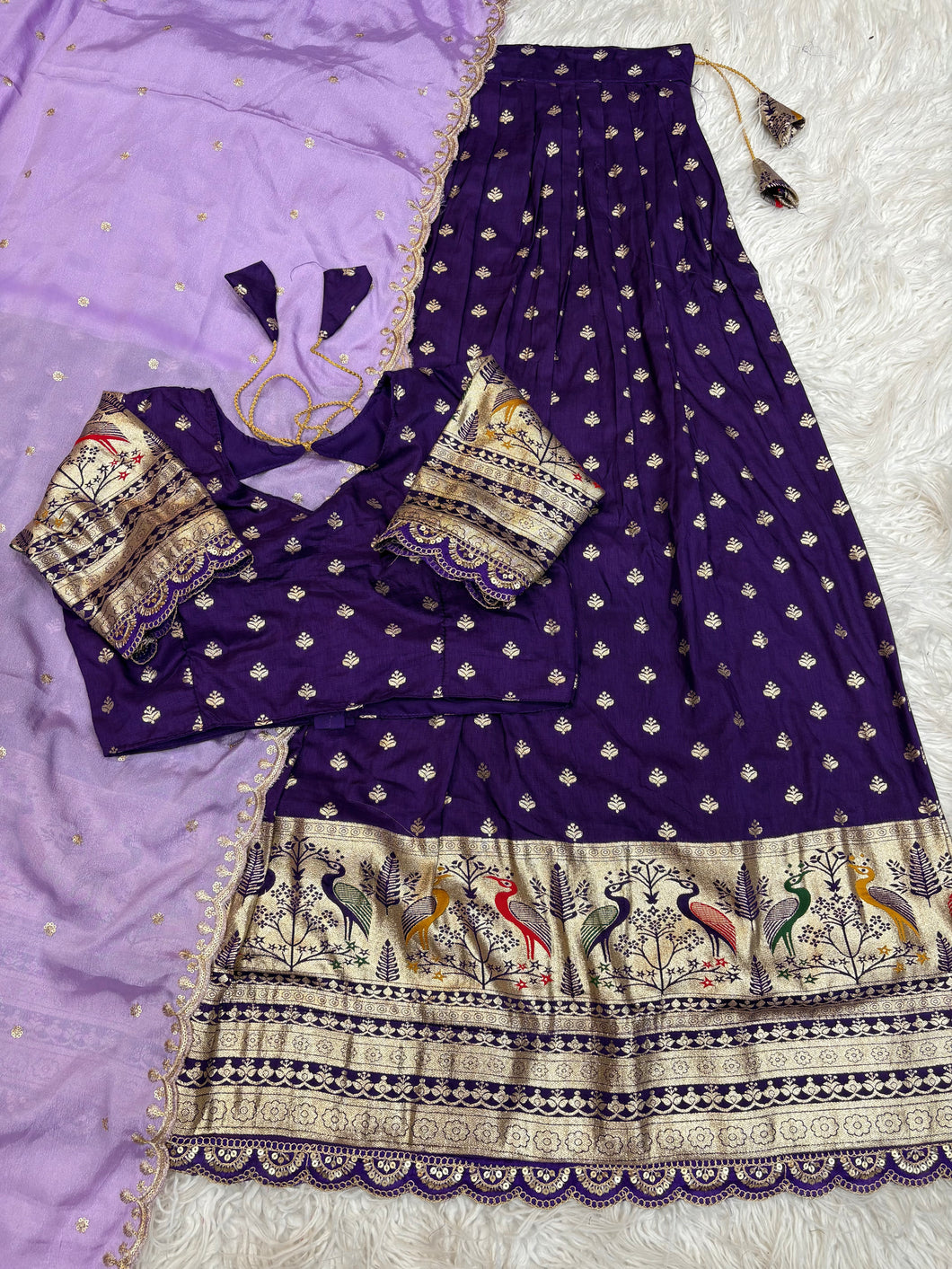 Mellifluous Function Wear Pure Soft Fabric With Jacquard Border Fancy Designer Lehenga Choli With Duppta