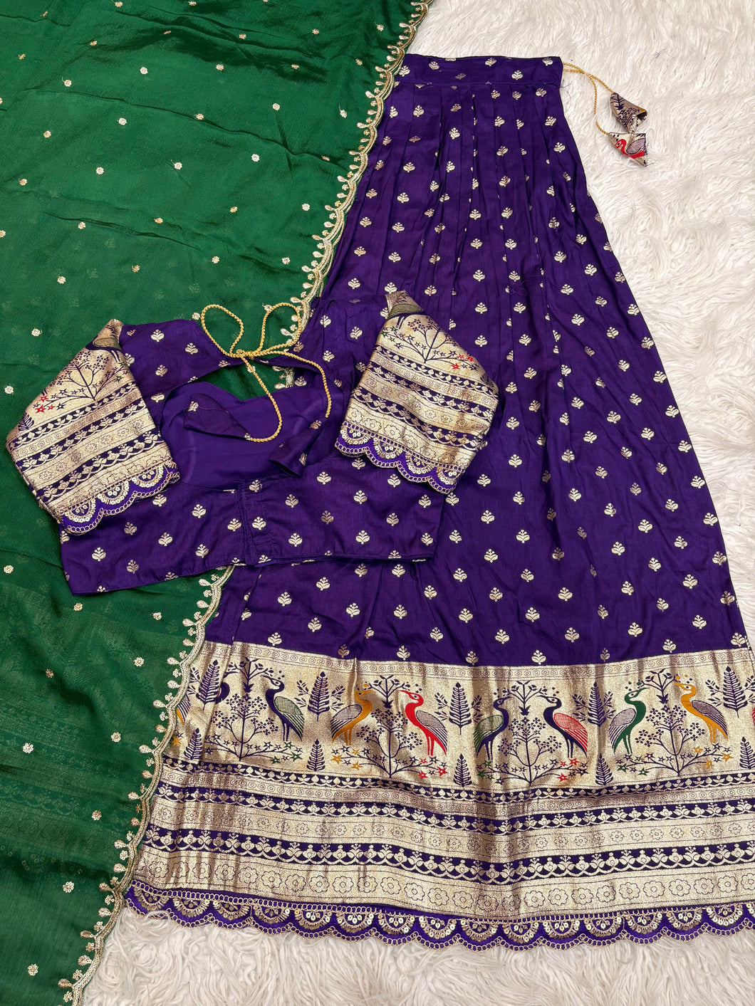 Redolent Function Wear Pure Soft Fabric With Jacquard Border Fancy Designer Lehenga Choli With Duppta