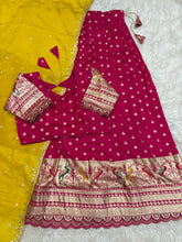 Load image into Gallery viewer, Elegant Function Wear Pure Soft Fabric With Jacquard Border Fancy Designer Lehenga Choli With Duppta
