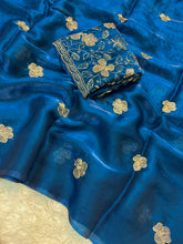 Load image into Gallery viewer, Prettiest Wedding Wear Rangoli Silk Sequence n Beads Work Saree With Conrrast Blouse Piece
