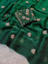 Load image into Gallery viewer, Prettiest Wedding Wear Rangoli Silk Sequence n Beads Work Saree With Conrrast Blouse Piece
