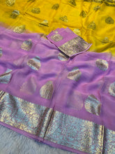 Load image into Gallery viewer, Desiring Function Wear Double Shaded Georgette Jacquard Zari Work Saree With Blouse Piece
