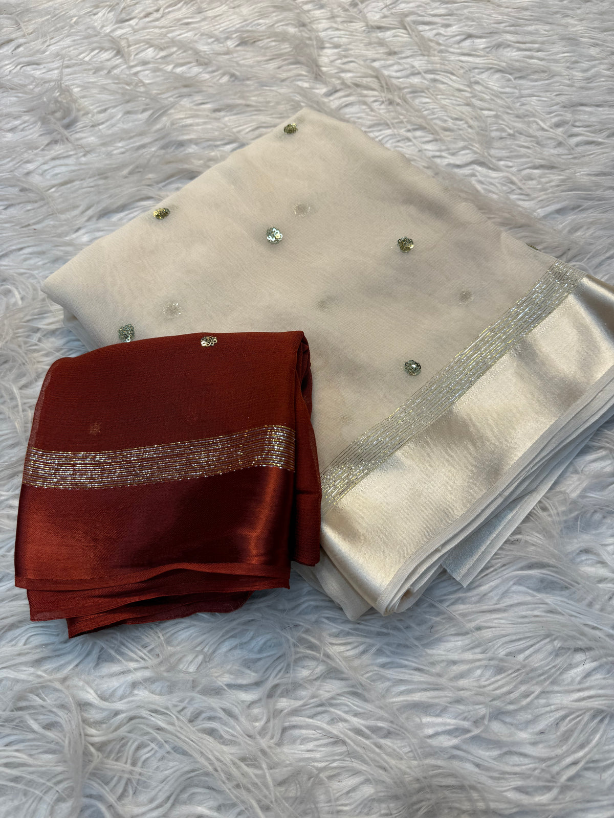 Elegant Festive Wear Georgette Satin Patta With Sequence Butti Work Fancy Designer Saree