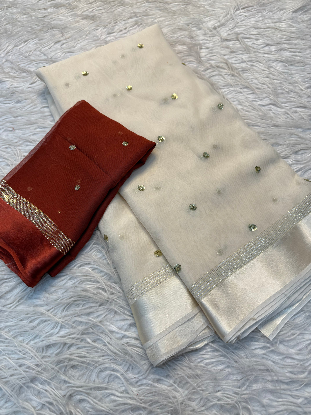 Elegant Festive Wear Georgette Satin Patta With Sequence Butti Work Fancy Designer Saree