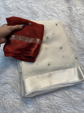 Load image into Gallery viewer, Elegant Festive Wear Georgette Satin Patta With Sequence Butti Work Fancy Designer Saree
