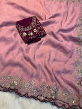 Load image into Gallery viewer, Gratifying Party Wear Crush Silk Sequence Work Fancy Saree With Blissful Blouse Piece
