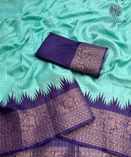 Load image into Gallery viewer, New Wedding Wear Sky blue Colour Soft Chanderi Digital Print with Jaquard weaving Border work Saree
