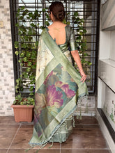Load image into Gallery viewer, Glamorous Festive Wear Banarasi Satin Silk Jacquard Zari Border Fancy Designer Saree With Blouse Piece
