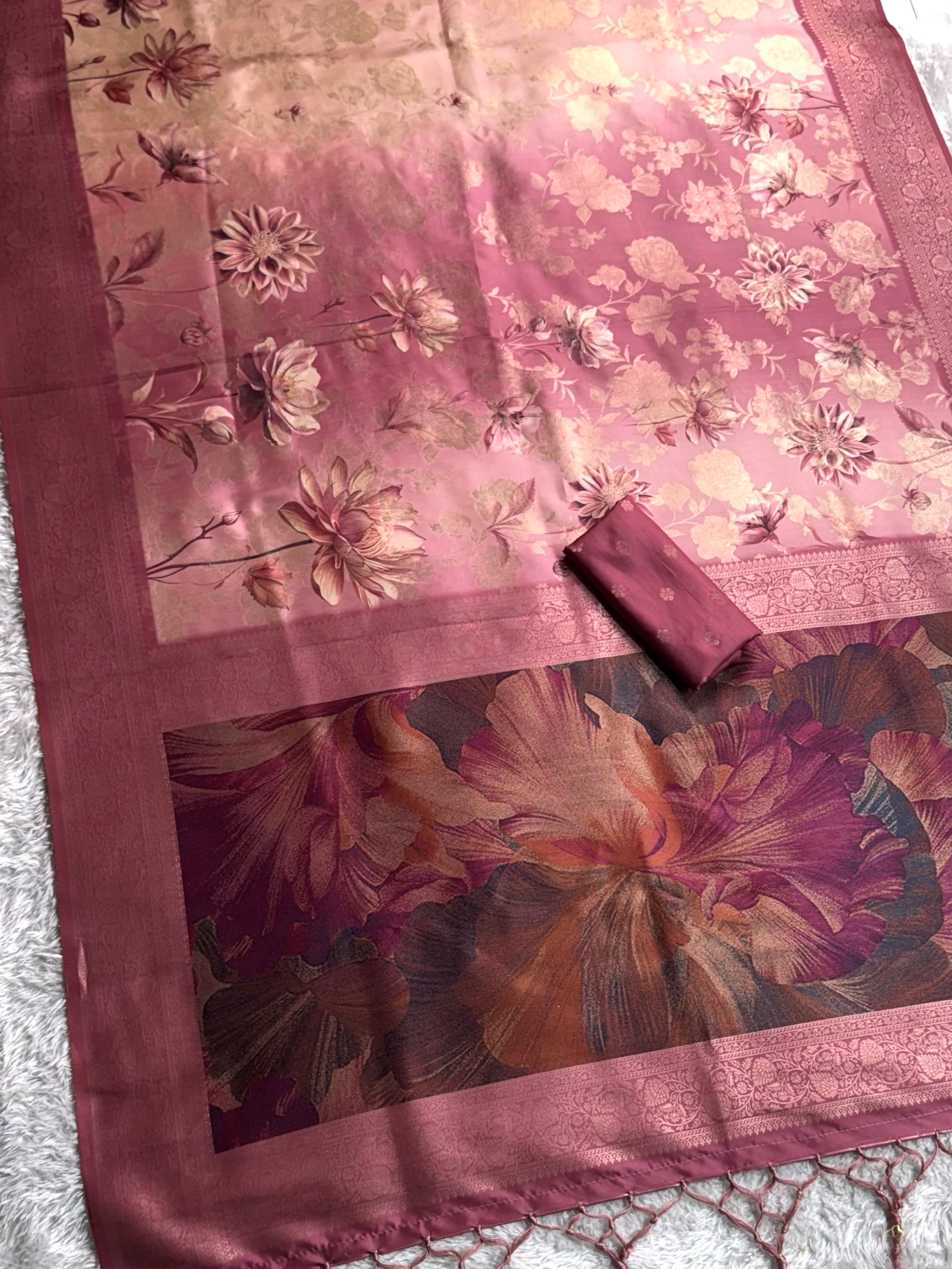 Glamorous Festive Wear Banarasi Satin Silk Jacquard Zari Border Fancy Designer Saree With Blouse Piece