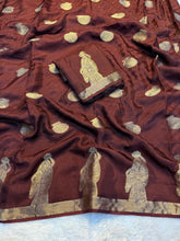 Load image into Gallery viewer, Mellifluous Party Wear Pure Soft Viscose Silk Jacquard Weaving Zari Work Fancy Designer Saree With Blouse
