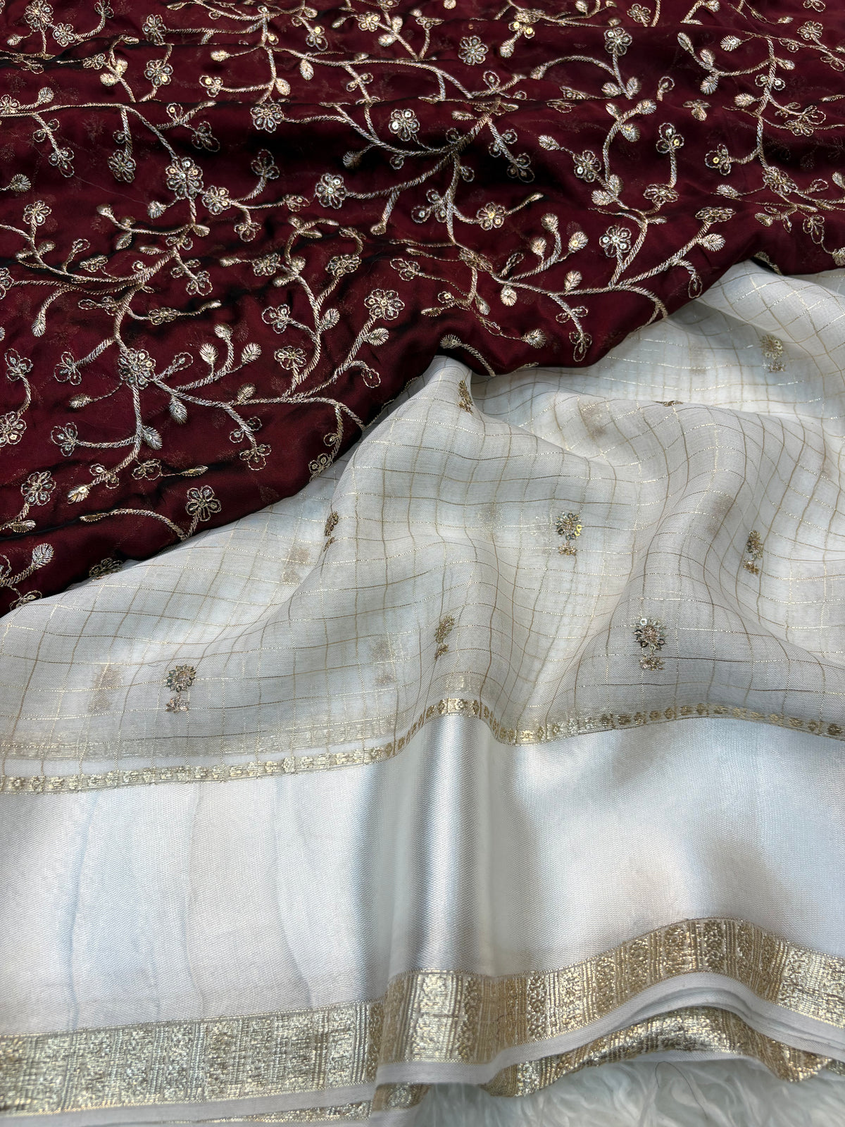 Attractive Wedding Wear Pure Soft Viscose Silk Golden Embroidered n Butti Work Fancy Designer Saree