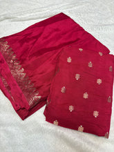 Load image into Gallery viewer, Glamorous Function Wear Rani Colour Mysore Pure Crape Silk Mango Design Border Fancy Designer Saree For Wedding
