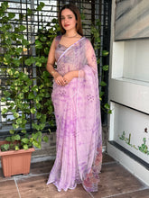 Load image into Gallery viewer, Charming Party Wear Pure Soft Tissue Silk Print Designer Saree With Elegant Blouse Piece
