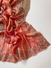 Load image into Gallery viewer, Glossy Wedding Wear Silk Embroidery n Sequence Work Arco Border Saree With Stitched Blouse
