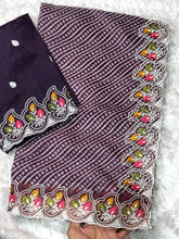 Load image into Gallery viewer, Imaginative Party Wear Cotton Satin Bandhej Print n Embroidered Work With Zari Border Fancy Saree
