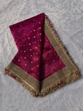 Load image into Gallery viewer, Alverina Function Wear Banarasi Tissue Silk Jaquard Zari Butti n Heavy lace Work Fancy Designer Saree For Women
