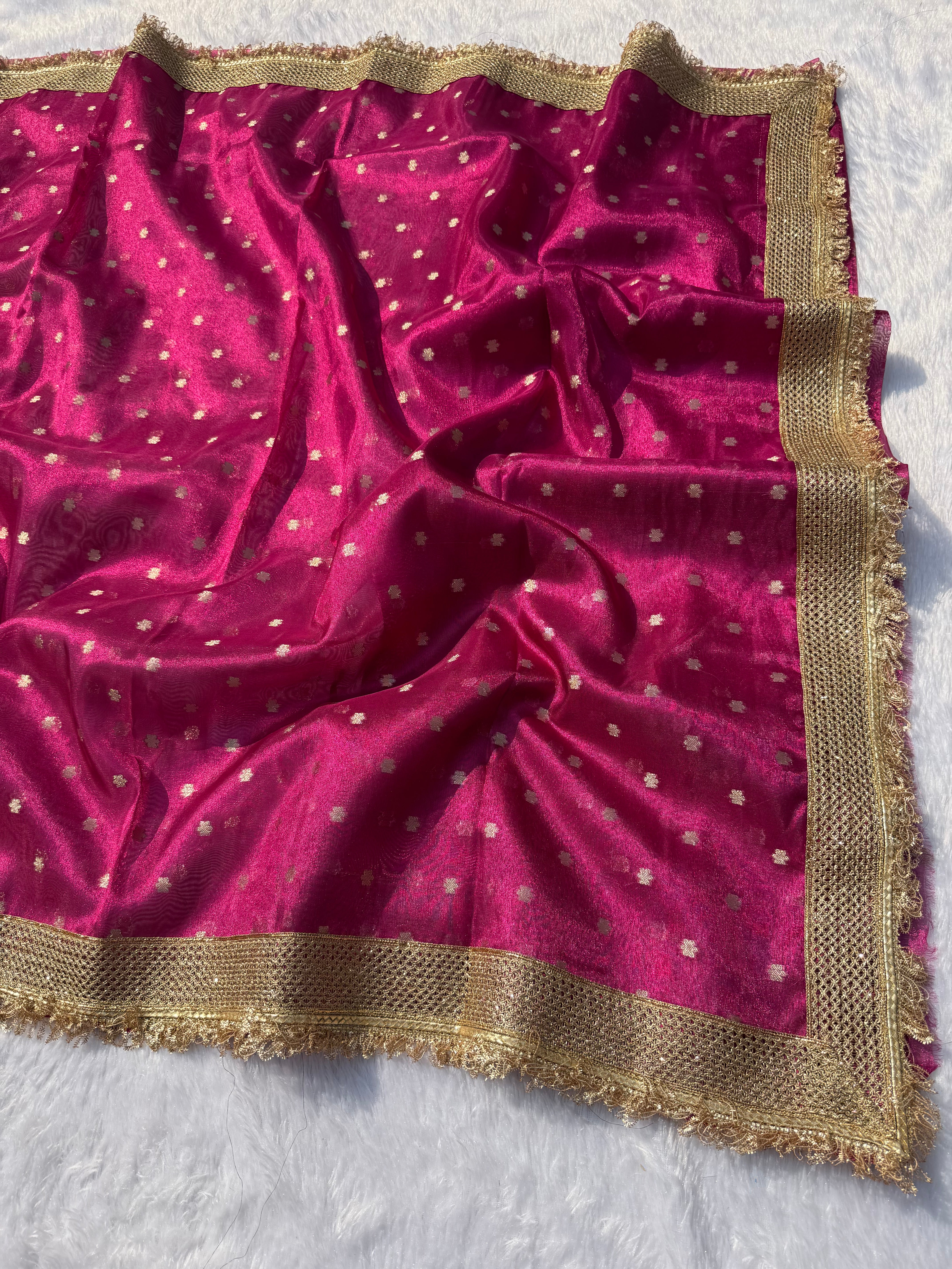 Alverina Function Wear Banarasi Tissue Silk Jaquard Zari Butti n Heavy lace Work Fancy Designer Saree For Women