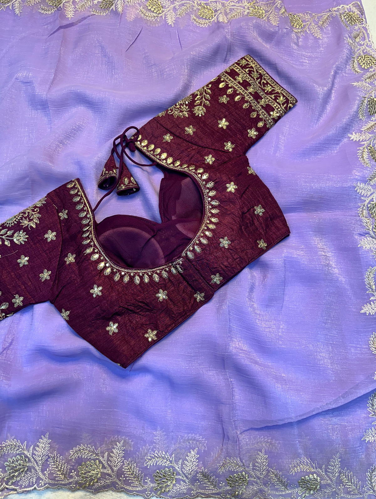 Luxuriant Festive Wear Silk Embroidery Work Fancy Designer Saree With Stitched Blouse Piece