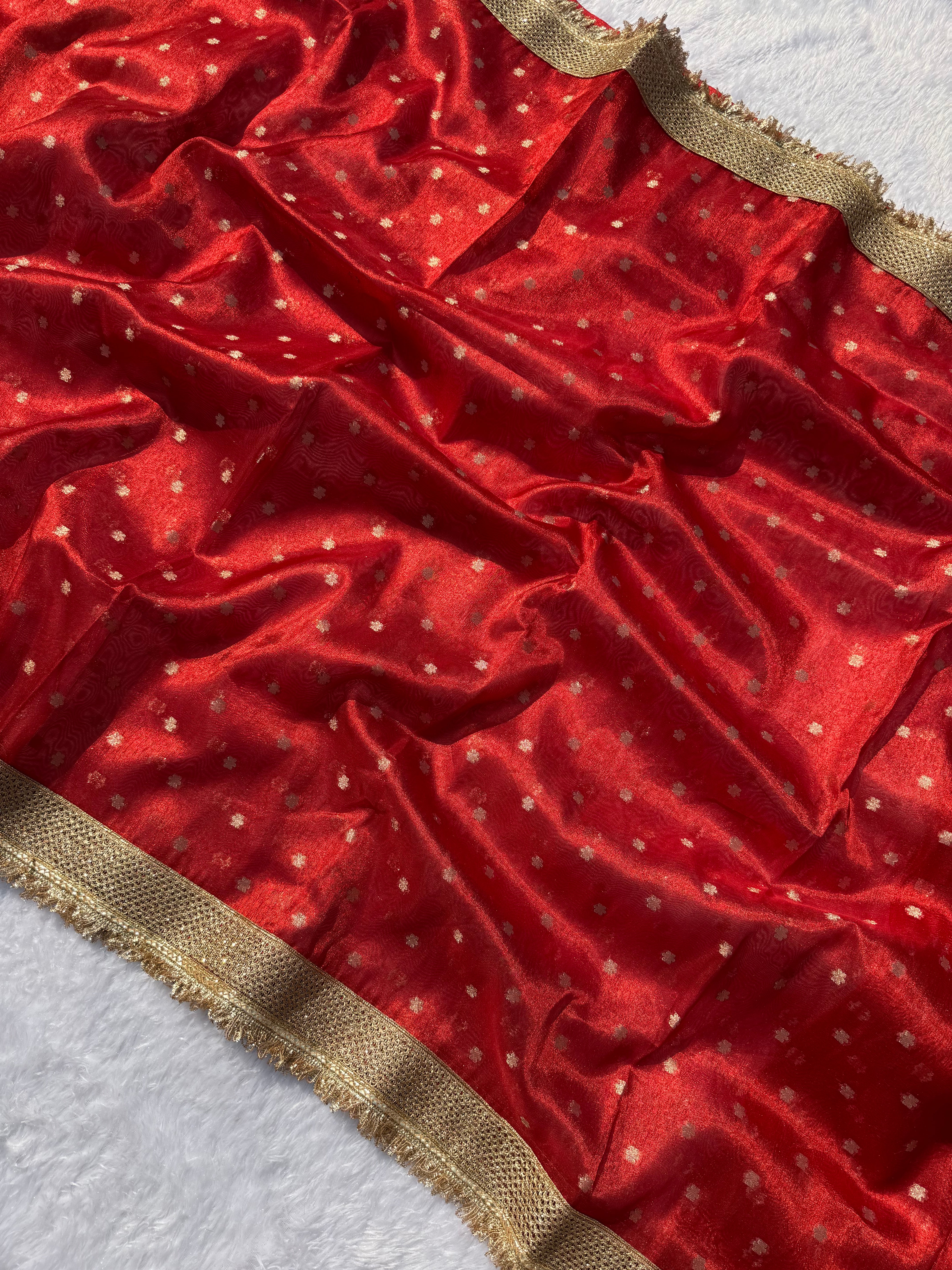 Alverina Function Wear Banarasi Tissue Silk Jaquard Zari Butti n Heavy lace Work Fancy Designer Saree For Women