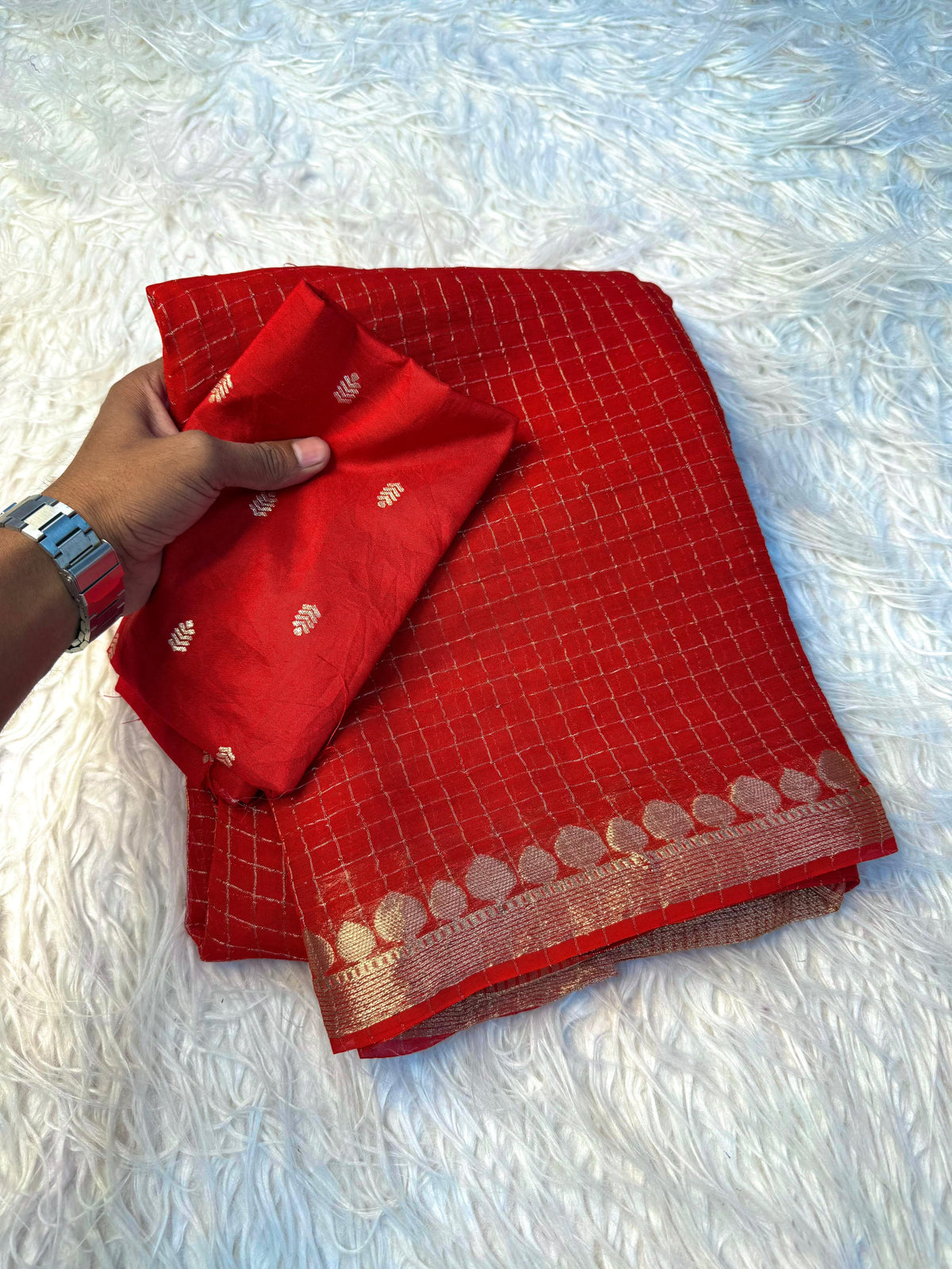 Splendorous Function Wear Pure Viscose Georgette Jacquard Border n Rich Pallu Fancy Designer Saree With Elegant Blouse Piece