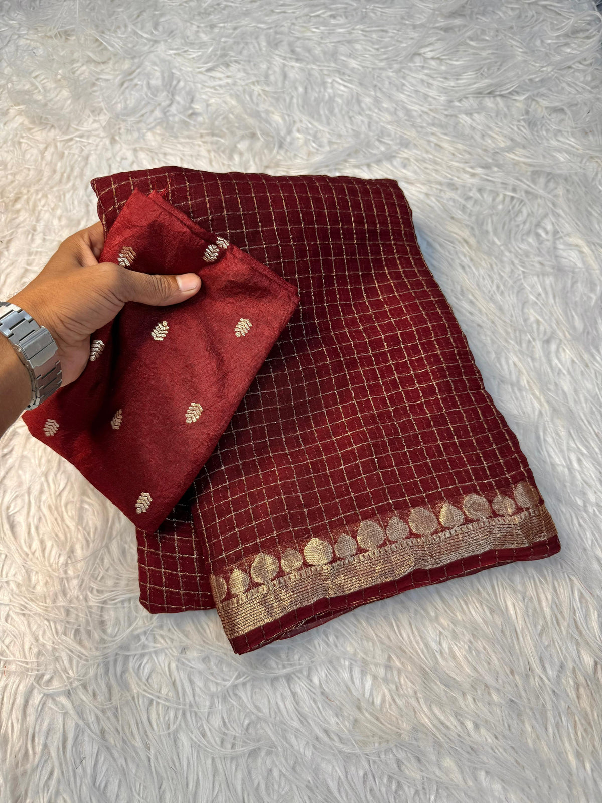 Splendorous Function Wear Pure Viscose Georgette Jacquard Border n Rich Pallu Fancy Designer Saree With Elegant Blouse Piece