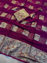 Load image into Gallery viewer, Effervescent Festive Wear Pure Viscose Georgette Jacquard Weaving Border Fancy  Saree With Blouse Piece
