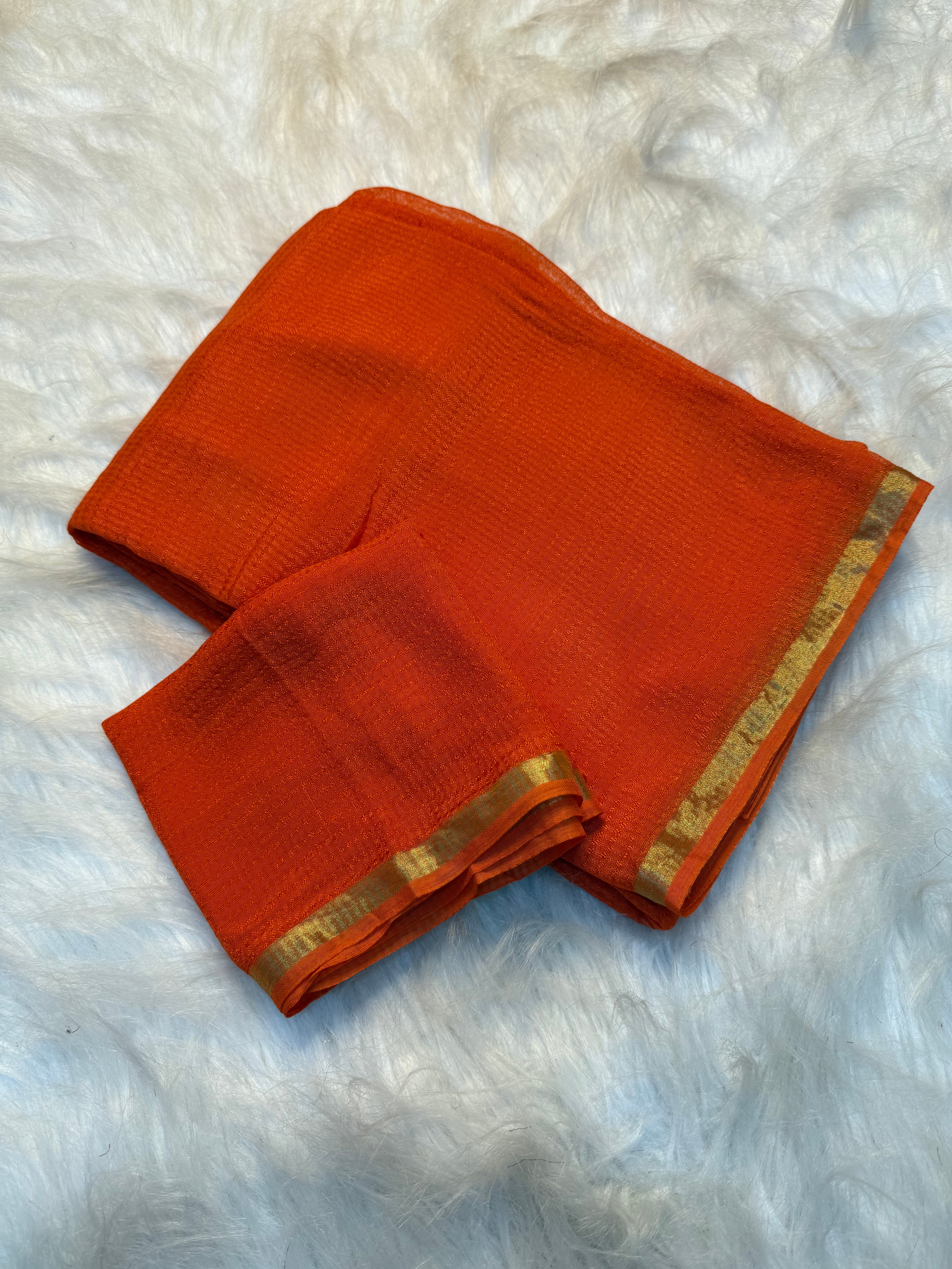 Contemporary Function Wear Viscose Georgette Zari Border Saree With Blouse Piece