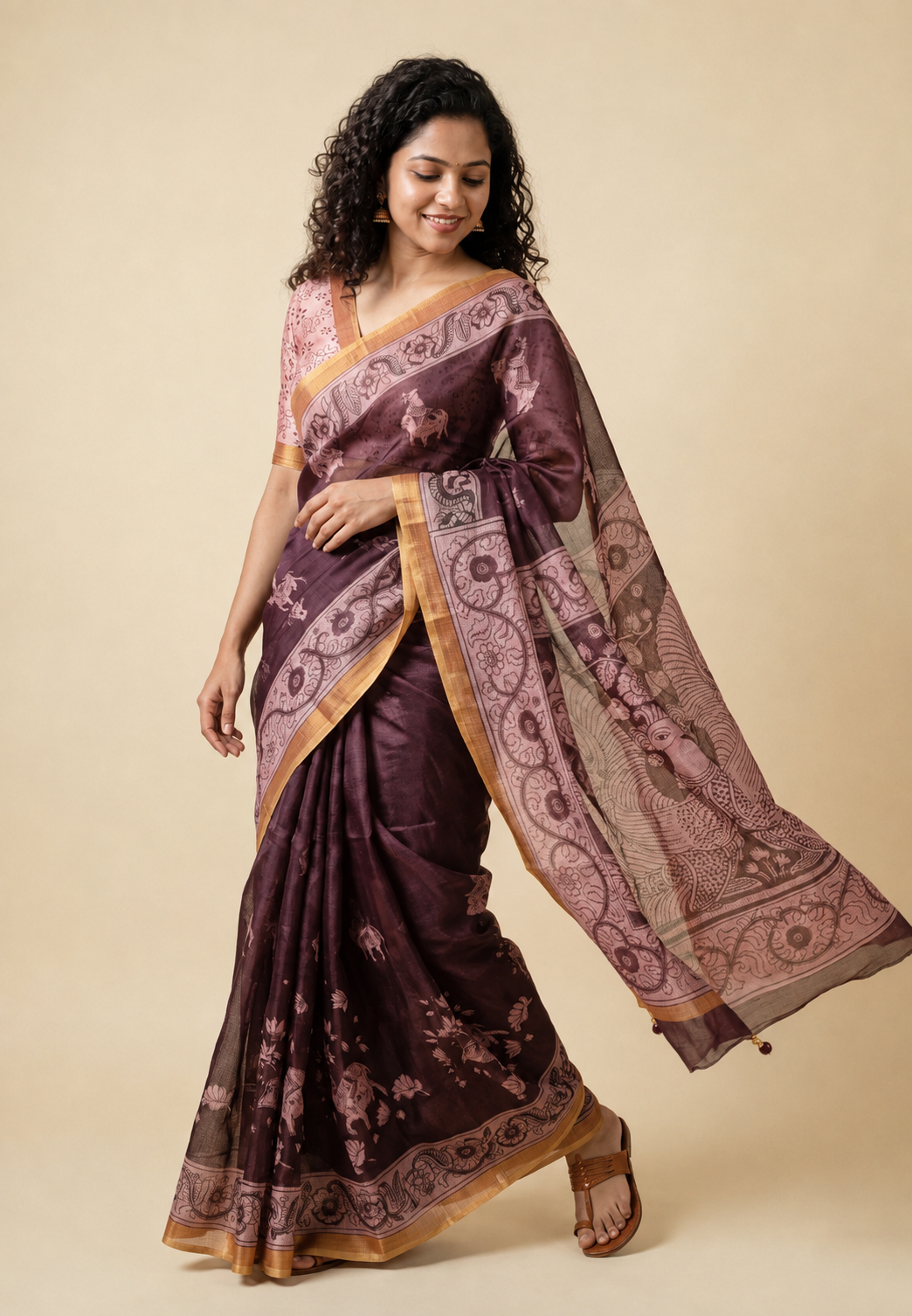 Gorgeous Festive Wear Cotton Silk Floral Prints Fancy Saree With Unstitched Blouse Piece