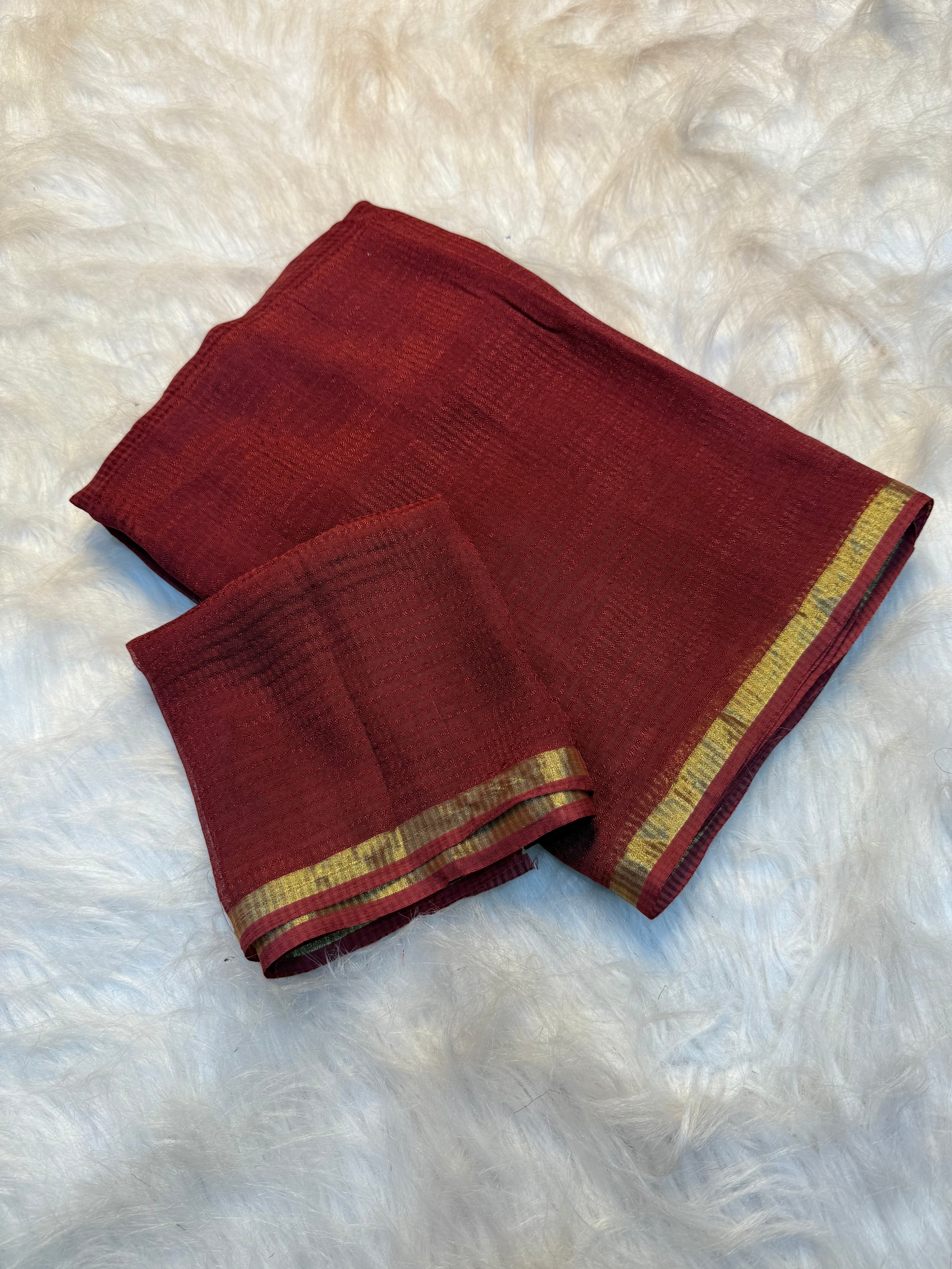 Contemporary Function Wear Viscose Georgette Zari Border Saree With Blouse Piece