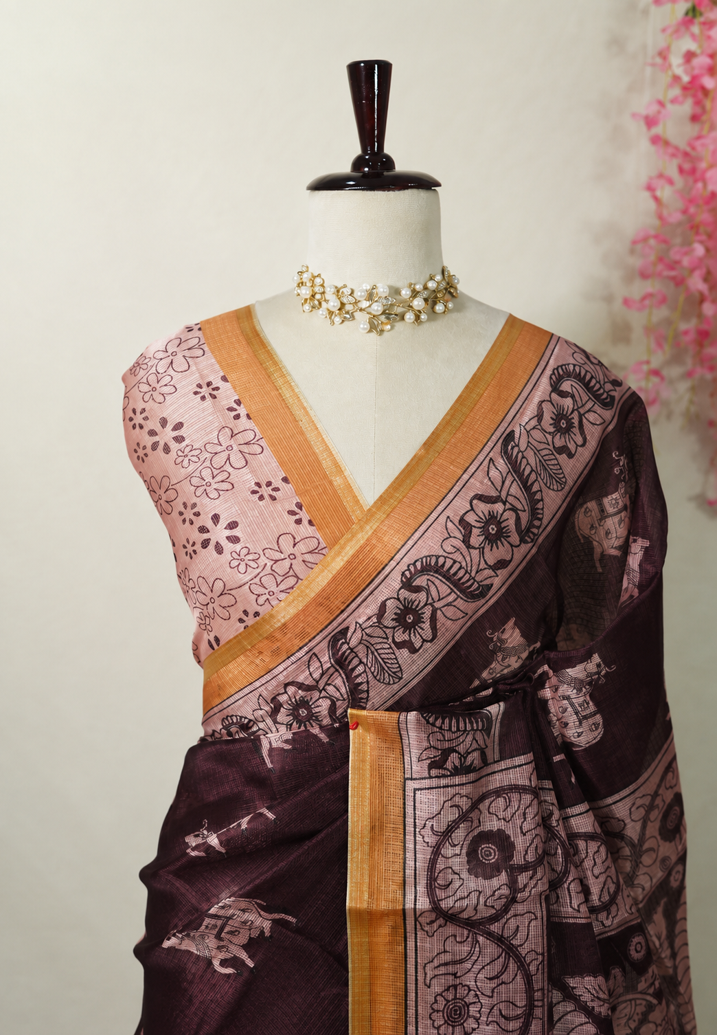 Gorgeous Festive Wear Cotton Silk Floral Prints Fancy Saree With Unstitched Blouse Piece
