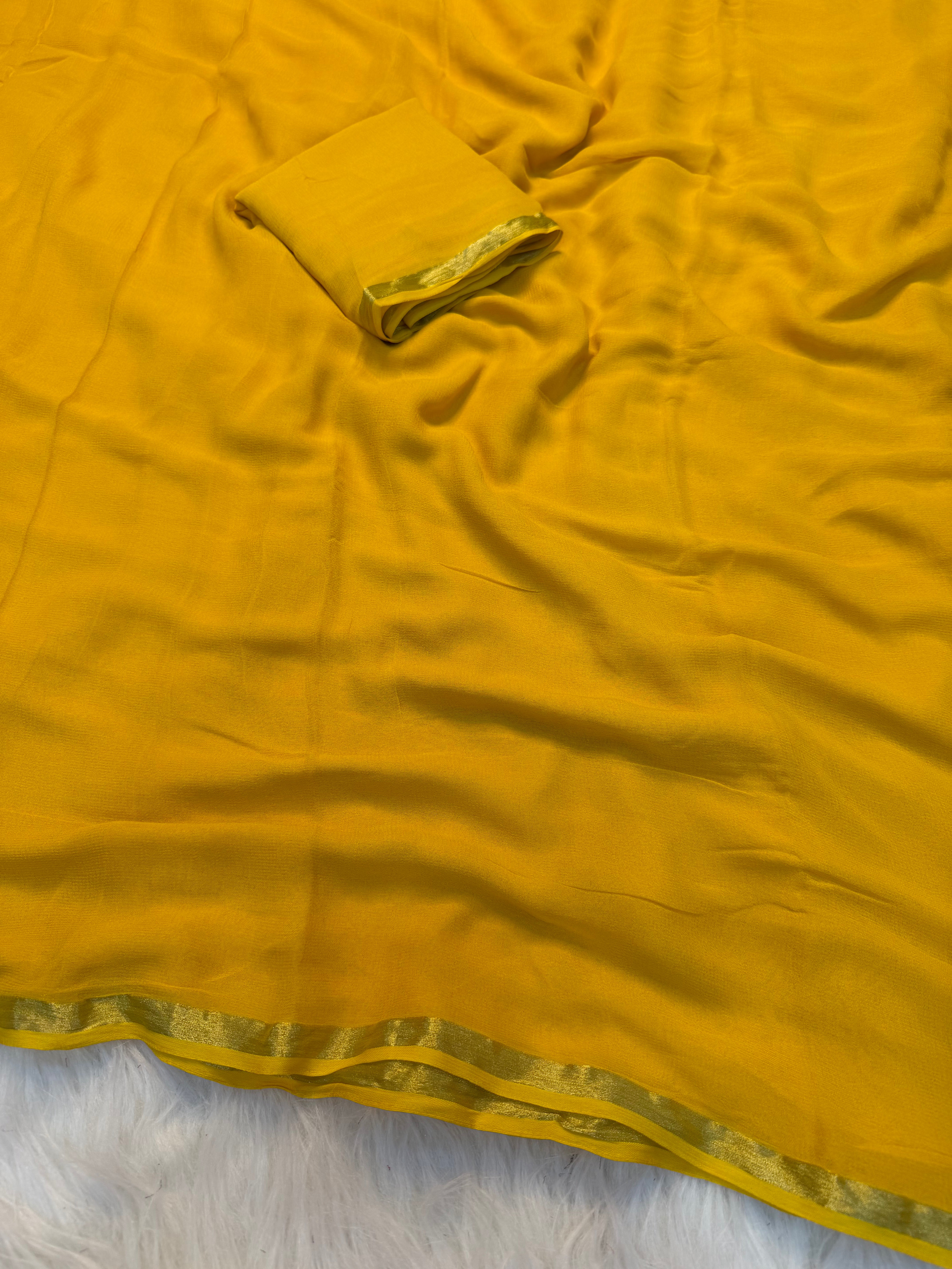 Incredible Function Wear Brown Colour Pure Viscose Georgette Zari Work Fancy Border Saree With Blouse Piece