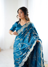 Load image into Gallery viewer, Graceful Festive Wear Silk Thread n Sequence Work Fancy Designer Saree With Blissful Unstitched Blouse
