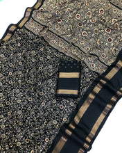 Load image into Gallery viewer, Gratifying Festive Wear Chiffon Print Work n Weaving Border Fancy Designer Saree With Blouse Piece
