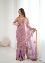 Load image into Gallery viewer, Prettiest Wedding Wear Silk Thread With Sequence Work Fancy Designer Saree With Unstitched Blouse
