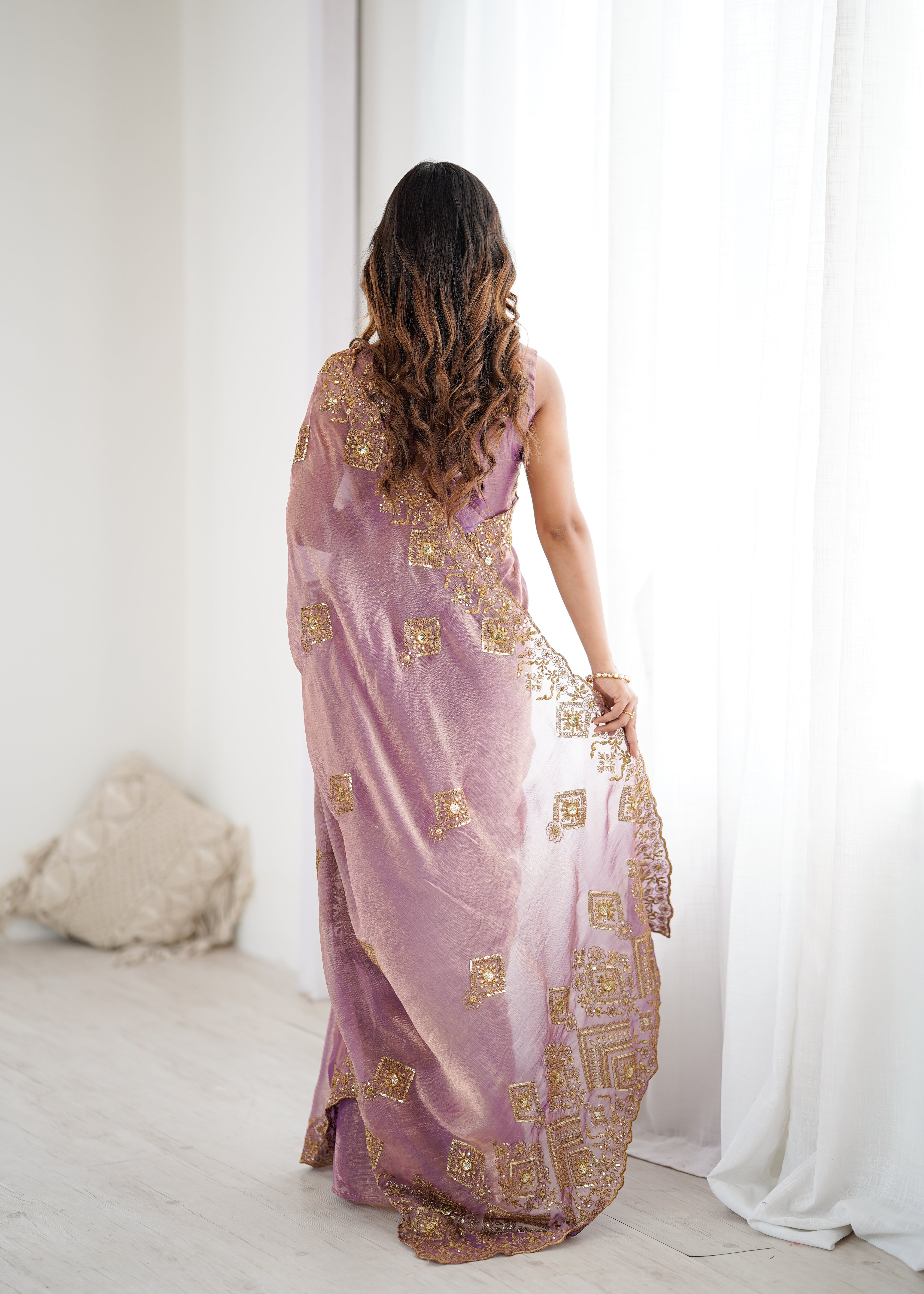 Prettiest Wedding Wear Silk Thread With Sequence Work Fancy Designer Saree With Unstitched Blouse