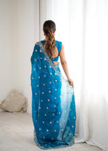 Load image into Gallery viewer, Marvellous Party Wear Silk Thread With Sequence Work Fancy Designer Saree With Unstitched Blouse
