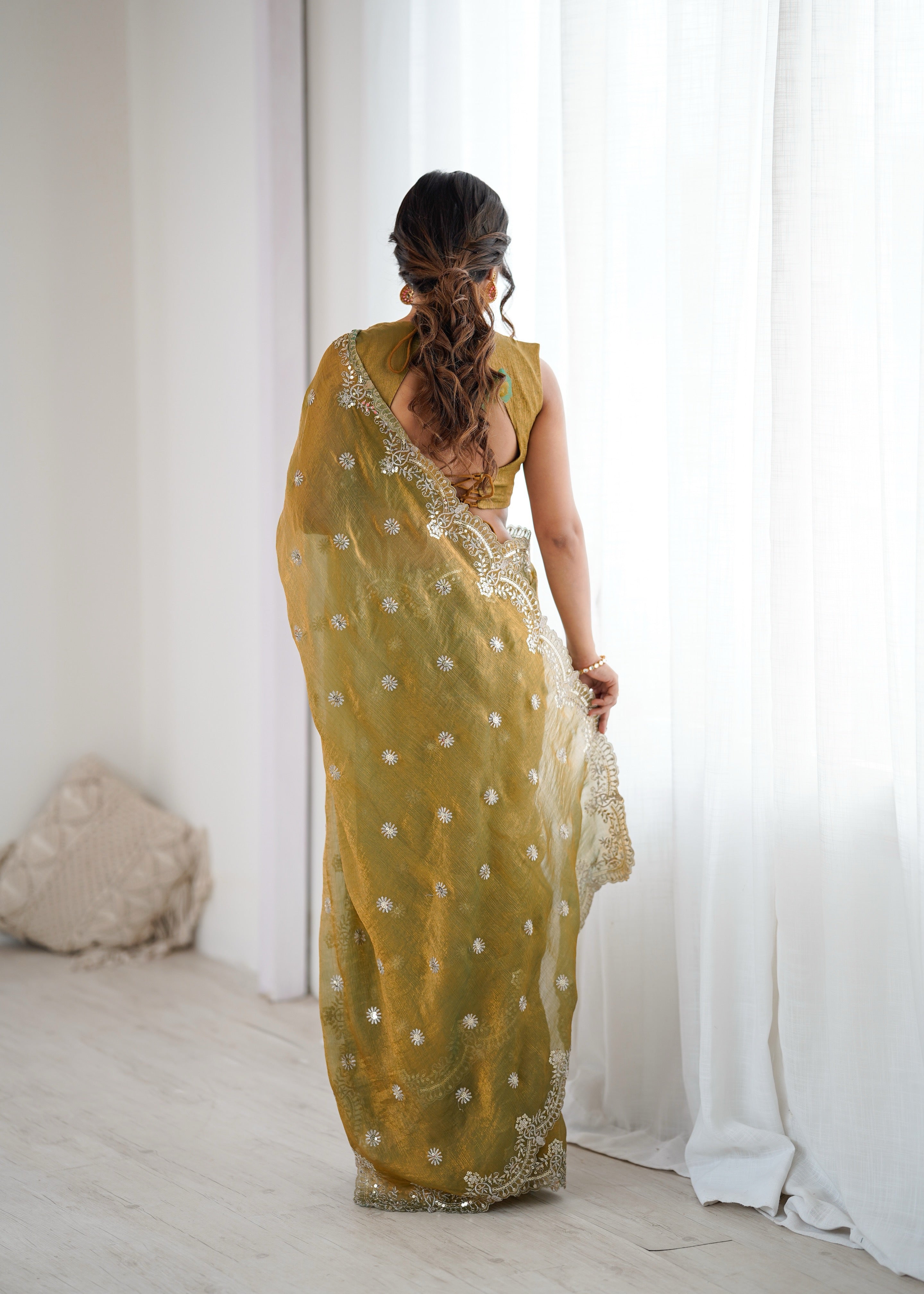 Marvellous Party Wear Silk Thread With Sequence Work Fancy Designer Saree With Unstitched Blouse