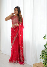 Load image into Gallery viewer, Marvellous Party Wear Silk Thread With Sequence Work Fancy Designer Saree With Unstitched Blouse
