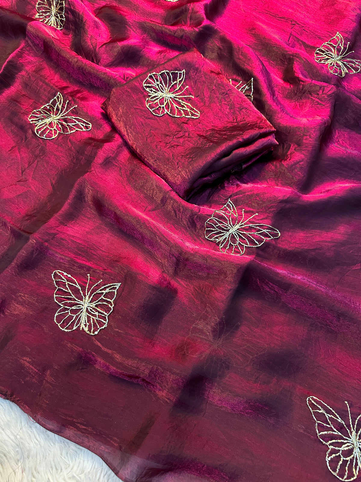 Marvellous Party Wear Silk Beads Work Fancy Designer Saree With Blissful Blouse Piece