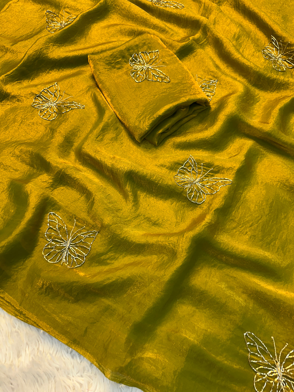 Marvellous Party Wear Silk Beads Work Fancy Designer Saree With Blissful Blouse Piece