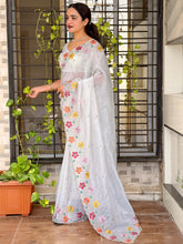 Load image into Gallery viewer, Sumptuous Sufi Silk Crush Thread n Sequence Beads Work Fancy Designer Saree With Exquisite Blouse Piece
