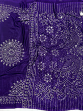 Load image into Gallery viewer, Artisanal Function Wear Pure Satin Silk Ajrak Printed Rich Pallu n Mirror Work Designer Saree
