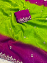Load image into Gallery viewer, Charming Party Wear Crush Silk Sequence n Beads Work Fancy Saree With Blissful Blouse Piece
