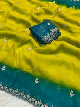 Load image into Gallery viewer, Charming Party Wear Crush Silk Sequence n Beads Work Fancy Saree With Blissful Blouse Piece
