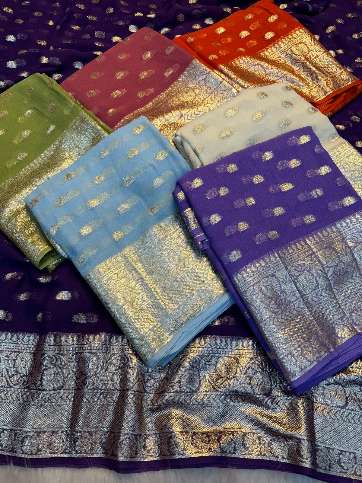 Charming Function Wear Viscose Georgette Jacquard Weaving Work Fancy Saree With Blouse Piece