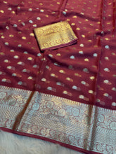 Load image into Gallery viewer, Charming Function Wear Viscose Georgette Jacquard Weaving Work Fancy Saree With Blouse Piece
